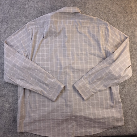 New Calvin Klein Shirt XL 17 17.5 34/35 All Season Stretch Gray Check - Picture 6 of 11
